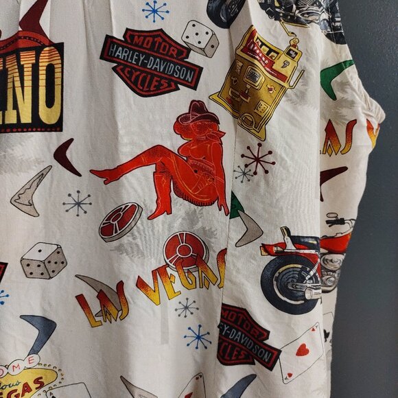 Harley Davidson Tori Richard Sleeveless Button Front Shirt Women's XL Showgirls - Picture 8 of 11